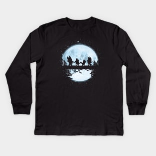 Midnight Dancing Blu Kids Long Sleeve T-Shirt